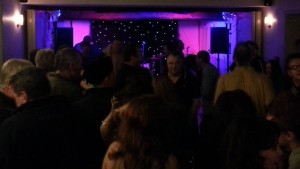Starcloth, lighting and PA setup in the Craigdarroch Arms, Moniaive