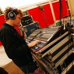 John at the sound desk at Knockengorroch