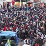 Dumfries Christmas Lights crowd, with John & Xander at the controls