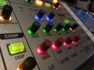 EQ controls on the Roland M400 Digital Mixing Desk