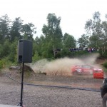 Sound Travels providing waterproof PA for the commentary at RSAC Scottish Rally 2014, Heathhall, Dumfries